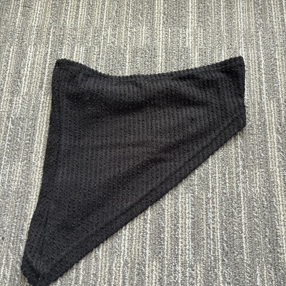 Black, Strapless, asymmetrical, crop top